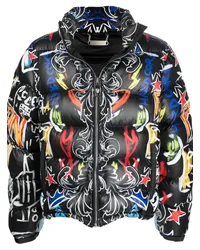 Philipp Plein Gefütterte Jacke mit Totenkopf-Print Schwarz