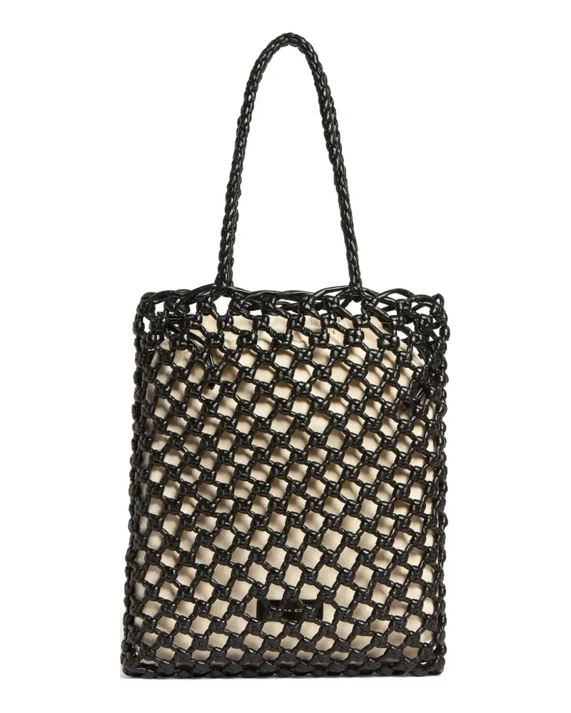 Liviana Conti Saphira braided-handles net bag - Schwarz Schwarz