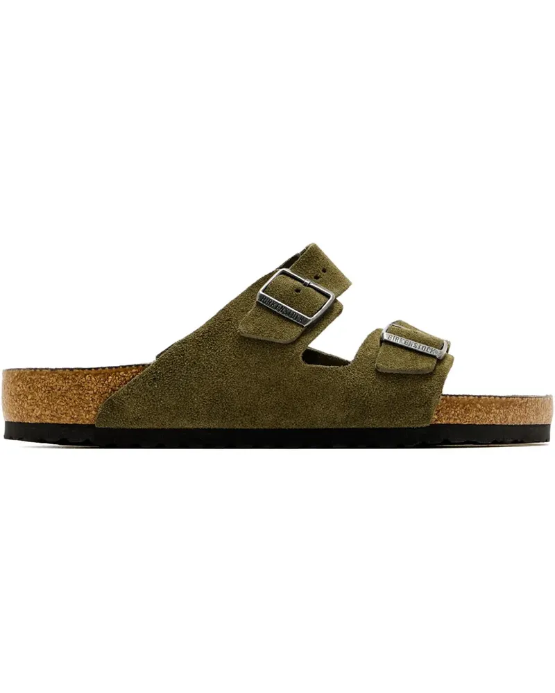 Birkenstock Arizona Pantoletten aus Wildleder - Grün Grün