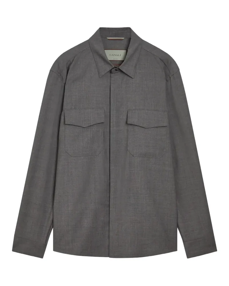 Canali flap-pocket overshirt - Grau Grau
