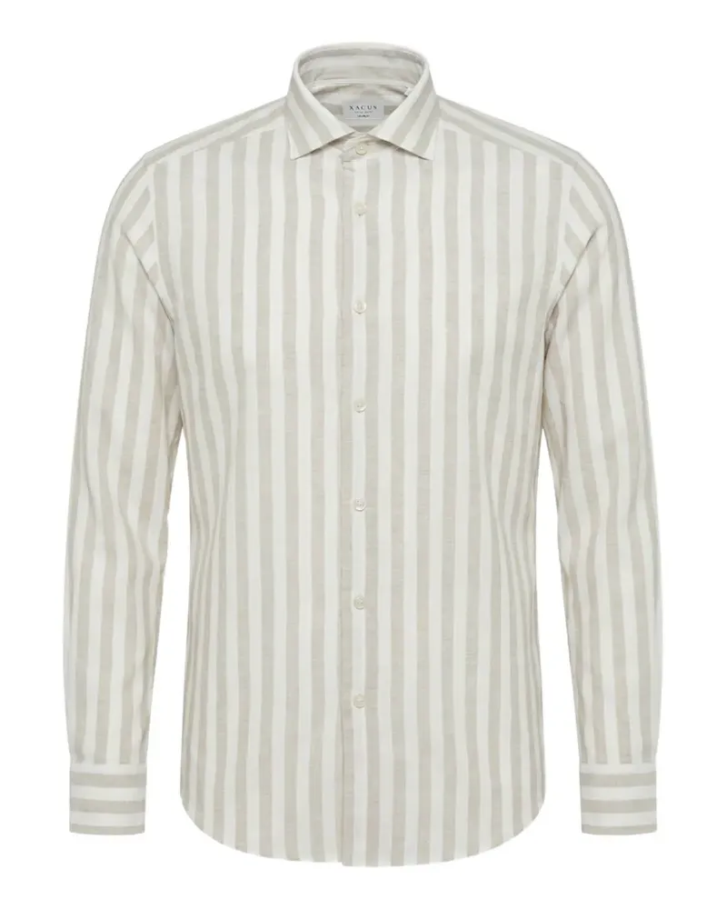 XACUS Active vertical-stripe long-sleeve shirt - Weiß Weiß