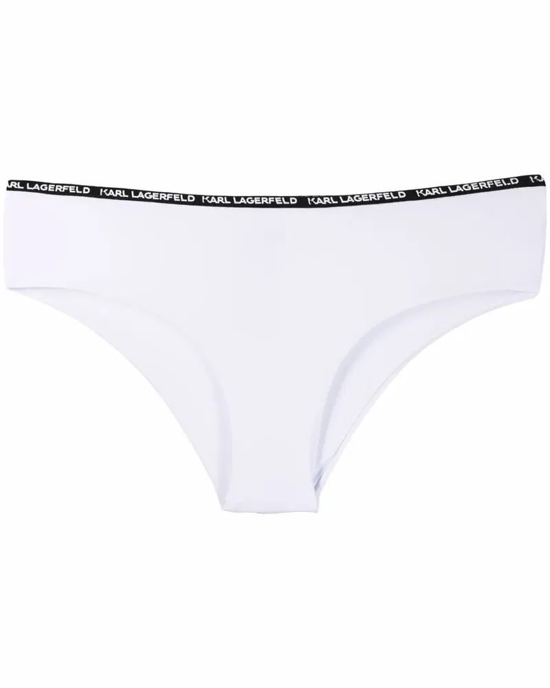 Karl Lagerfeld Bikinihöschen mit Logo-Tape - Weiß Weiß