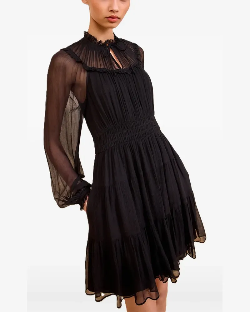 Ulla Johnson Gestuftes Kleid mit Rüschen - Schwarz Schwarz