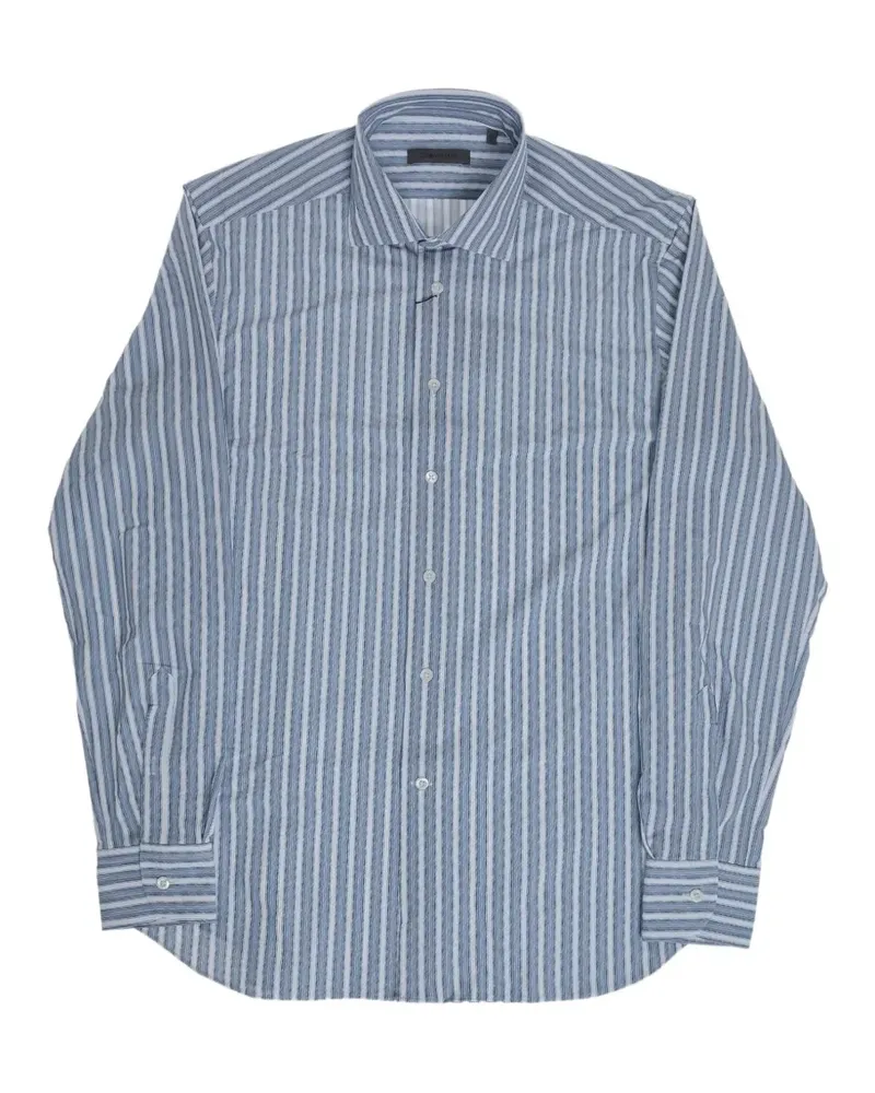 Corneliani striped long-sleeve shirt - Blau Blau