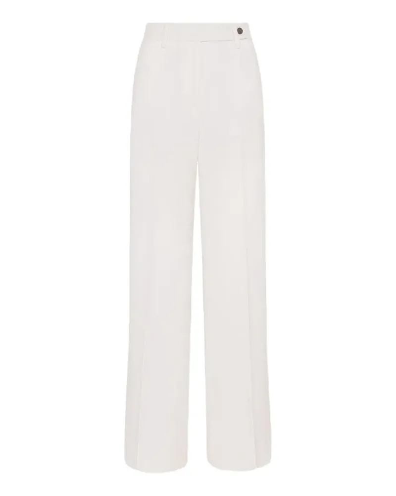 Kiton Hose mit weitem Bein - Weiß Weiß