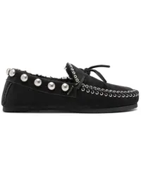 Isabel Marant Loafer mit Shearling-Futter Schwarz