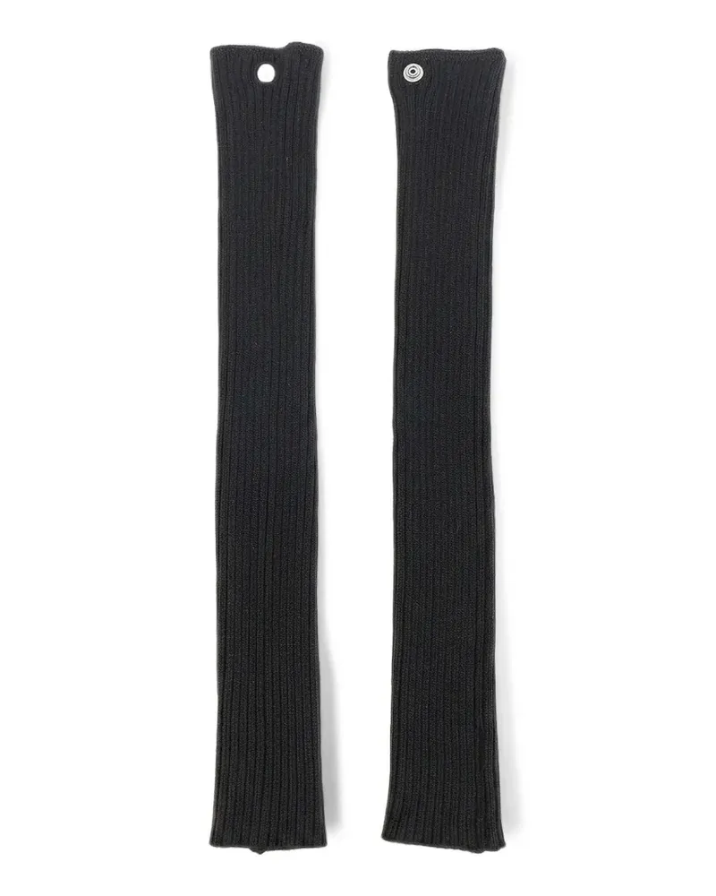 Rick Owens ribbed-knit cut-out gloves - Schwarz Schwarz