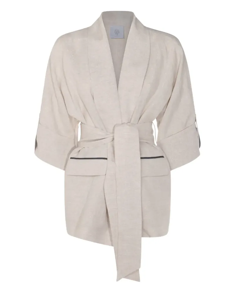 Eleventy Jacke mit Gürtel - Nude Nude