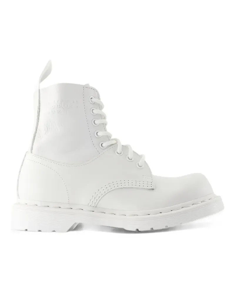 Dr.Martens x MM6 1460/1461 lace-up leather boots - Weiß Weiß