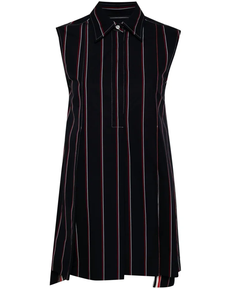 Thom Browne Hemdkleid mit RWB-Streifen - Blau Blau