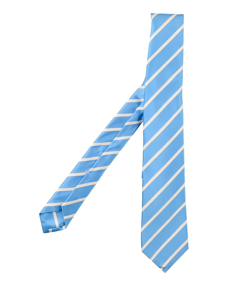 Kiton Krawatte mit diagonalen Streifen - Blau Blau
