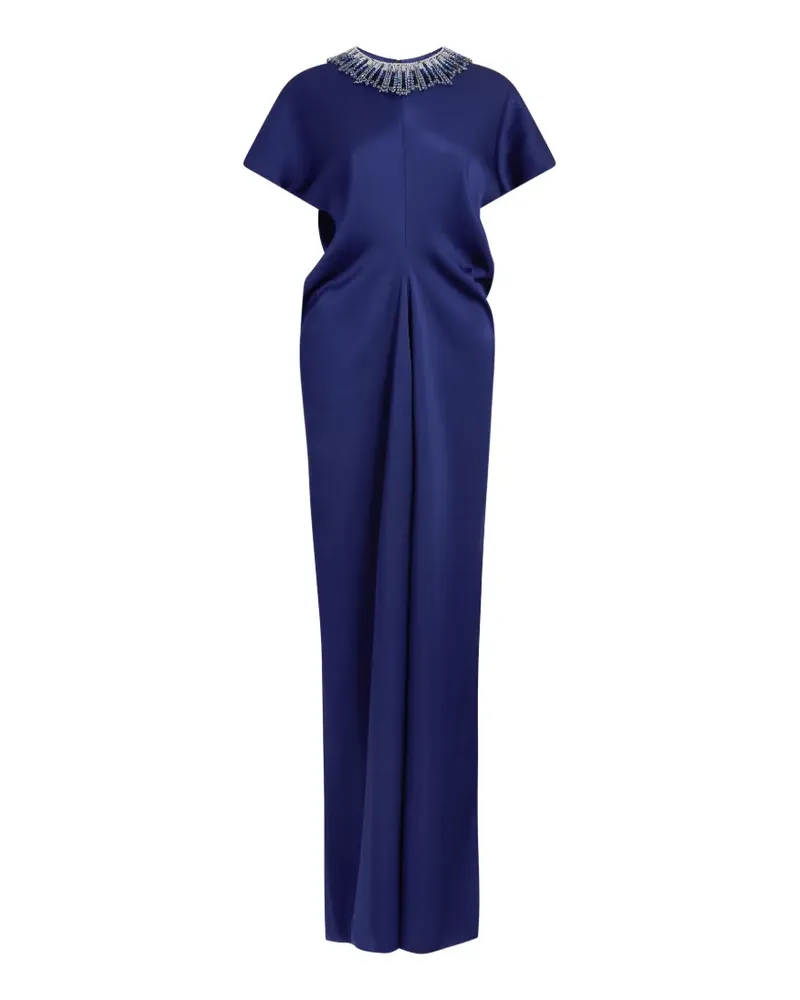 Jenny Packham Novak Maxikleid mit verziertem Kragen - Blau Blau