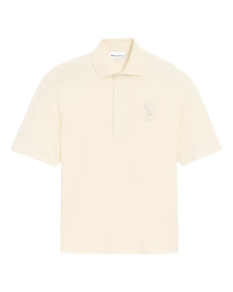 AMI Paris Poloshirt mit Logo-Applikation - Nude Nude