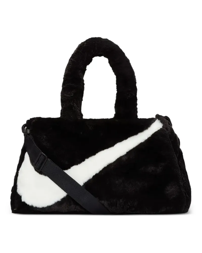 Nike Swoosh Sport-Tote Bag aus Faux Fur - Schwarz Schwarz