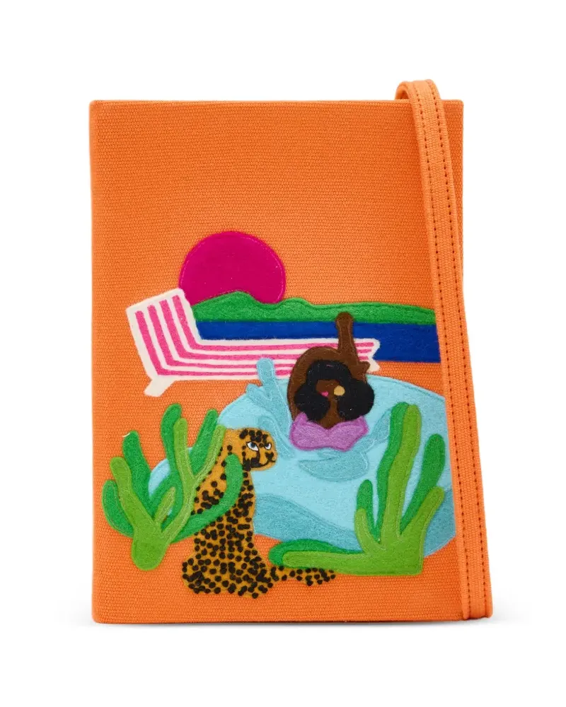 Olympia Le-Tan appliqué clutch bag - Orange Orange