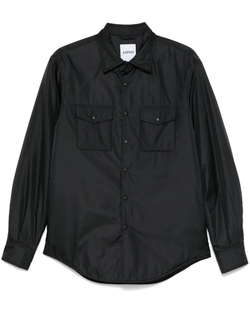 ASPESI Hemdjacke mit Druckknöpfen - Schwarz Schwarz