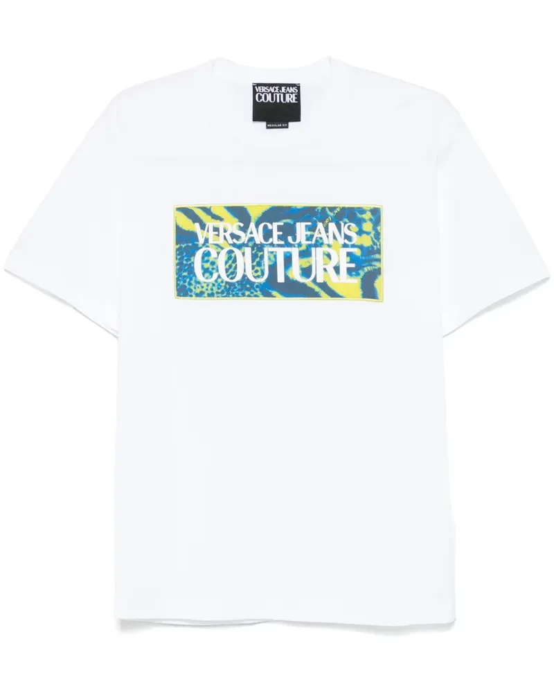 Versace Jeans T-Shirt mit Logo-Patch - Weiß Weiß