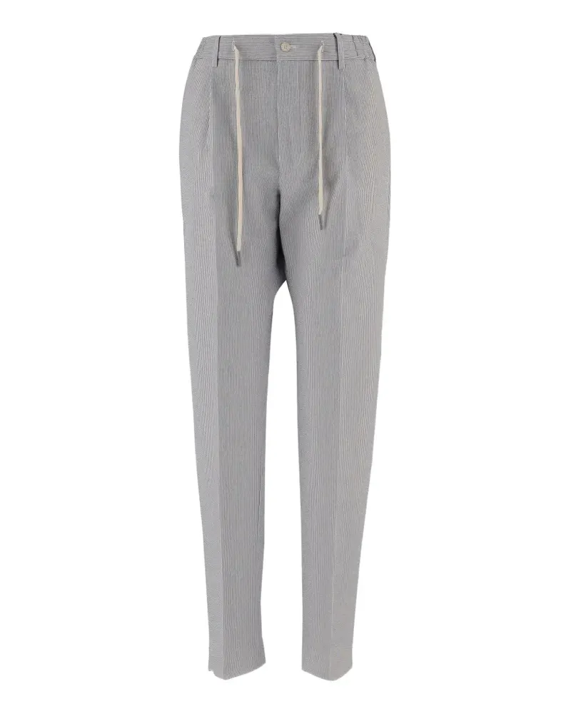 Tagliatore drawstring striped trousers - Weiß Weiß