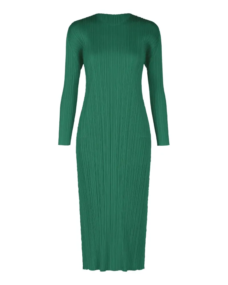 Issey Miyake long-sleeve pleated midi dress - Grün Grün