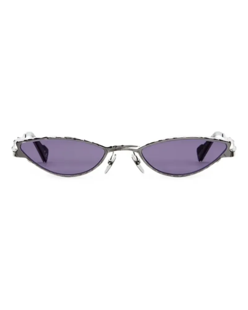 KUBORAUM Sonnenbrille mit Cat-Eye-Gestell - Silber Silber