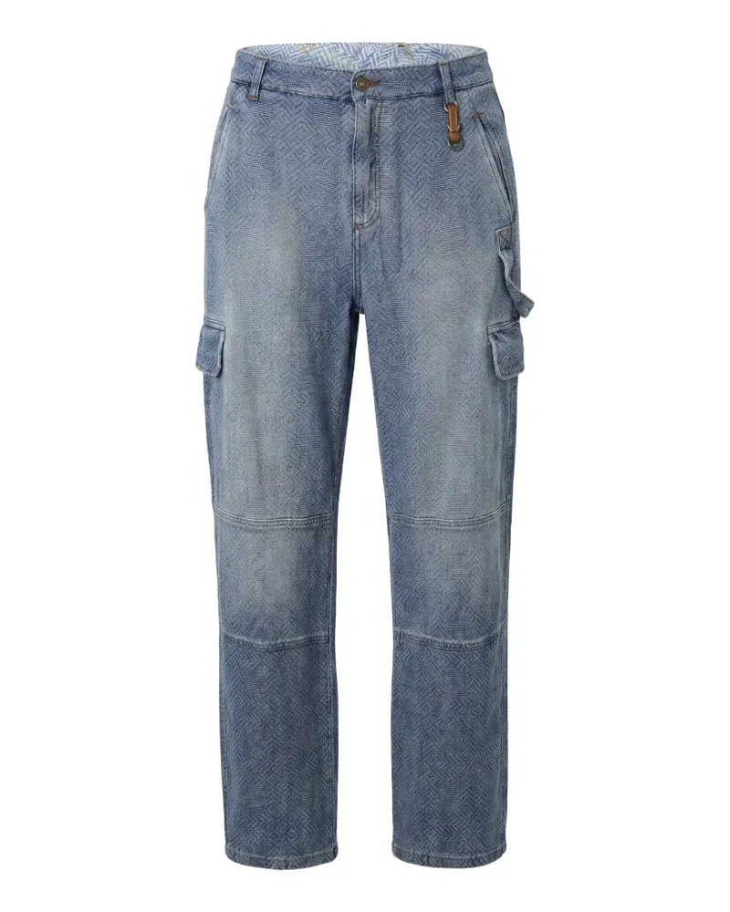 Ermanno Scervino jacquard-pattern cargo jeans - Blau Blau