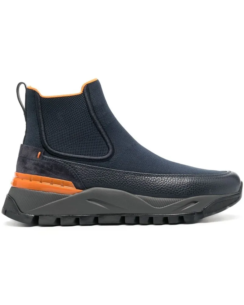 Santoni Chelsea-Boots mit Kontrasteinsätzen - Blau Blau
