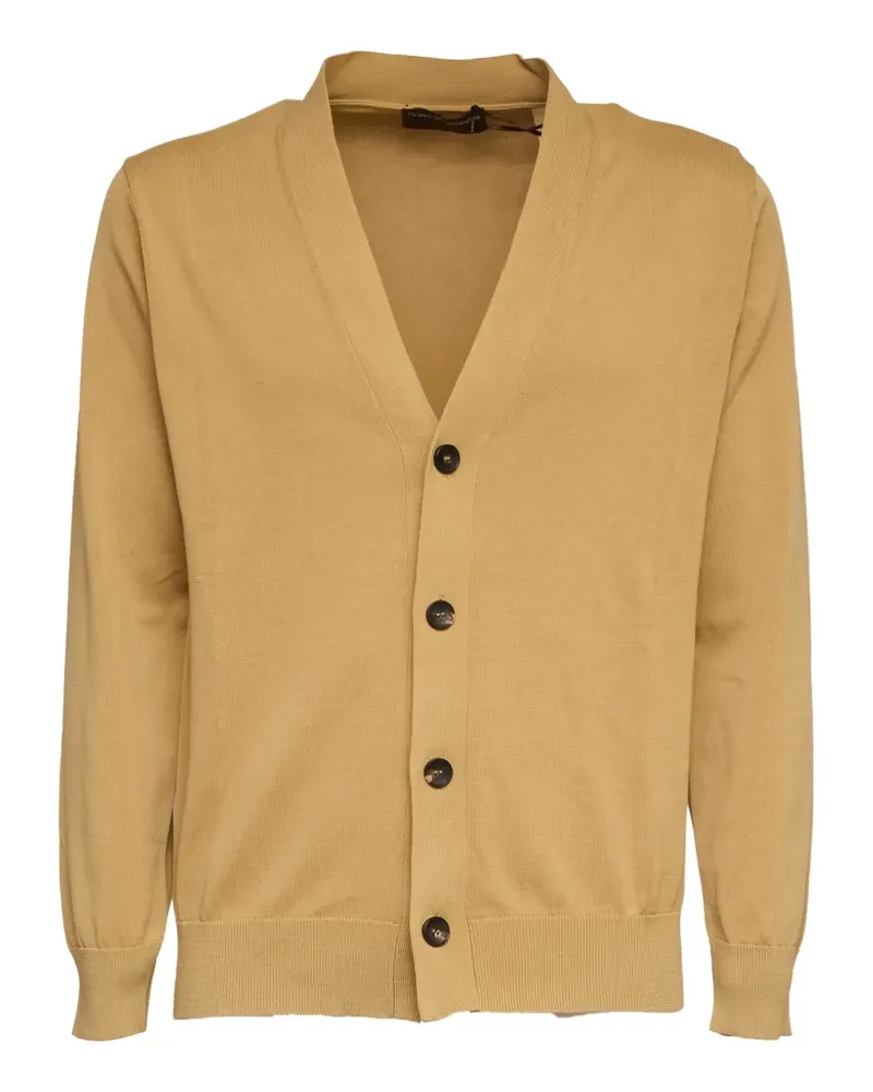 Filippo de Laurentiis V-neck ribbed cardigan - Nude Nude