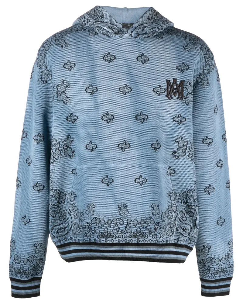 Amiri Hoodie mit Bandana-Muster - Blau Blau