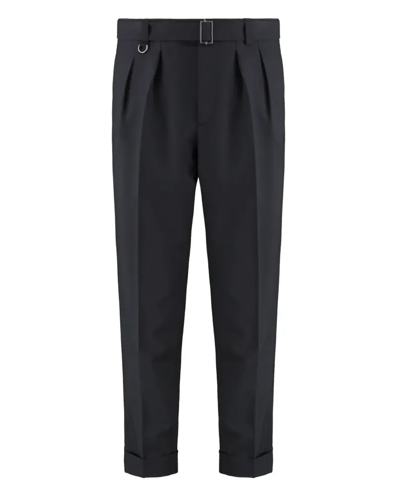 Paolo Pecora Milano Klassische Bundfaltenhose - Schwarz Schwarz