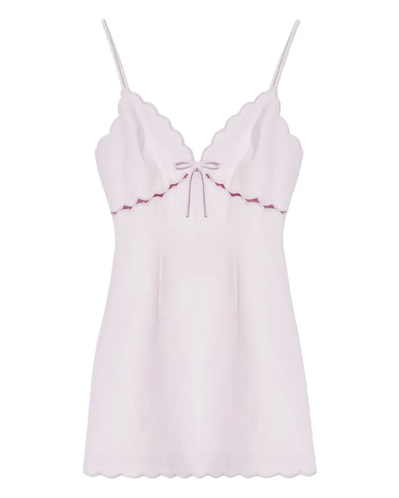LoveShackFancy Sydow Minikleid mit Wellensaum - Rosa Rosa