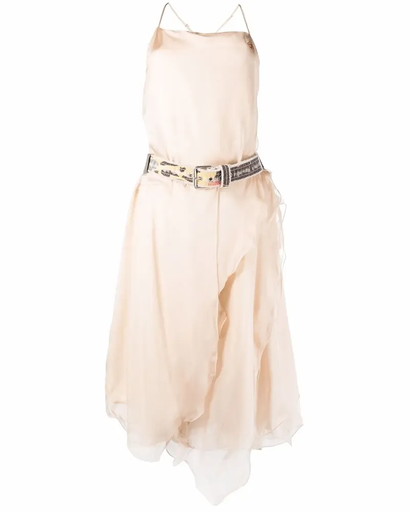 Diesel Asymmetrisches D-Claes Seidenkleid - Nude Nude