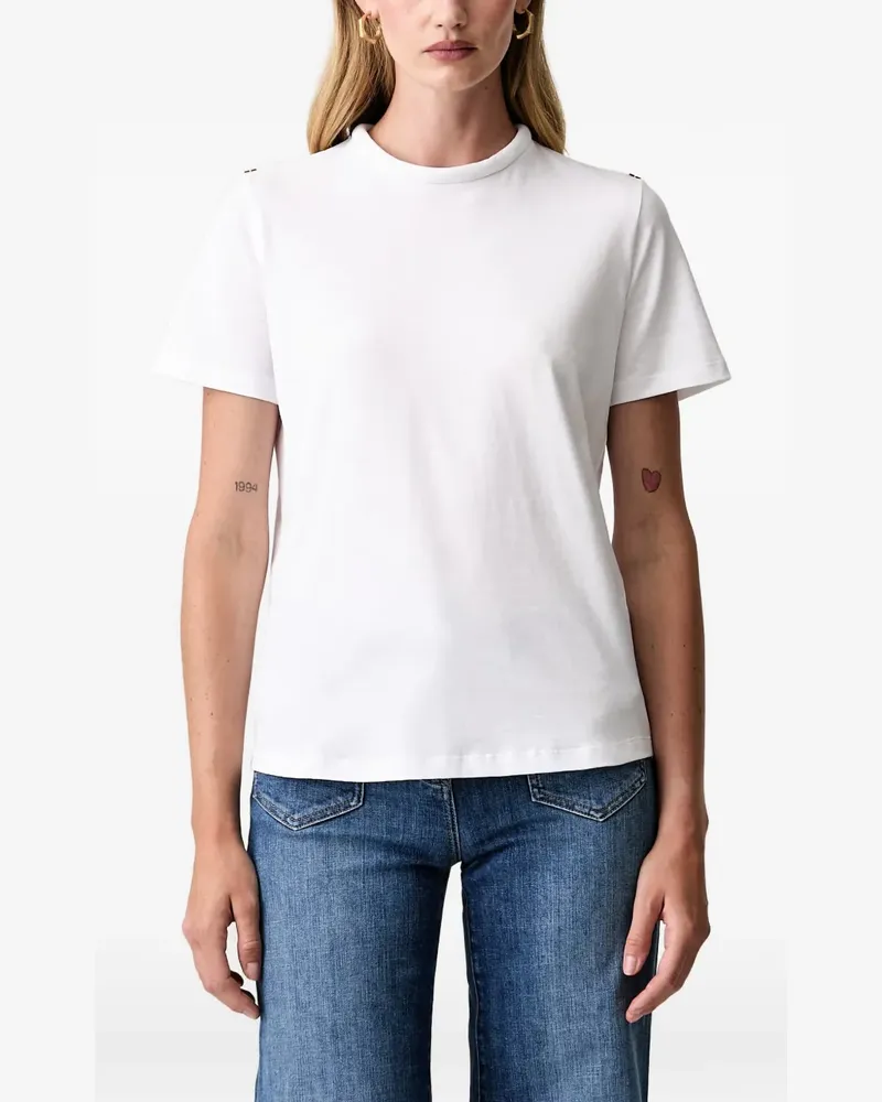 Elisabetta Franchi T-Shirt mit Logo-Schild - Weiß Weiß