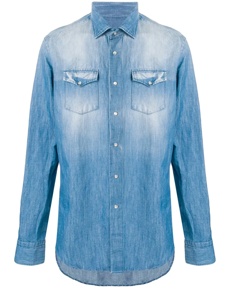 Dell'oglio Jeanshemd mit Brusttaschen - Blau Blau
