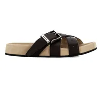 buckle-fastening multi-strap sandals - Braun