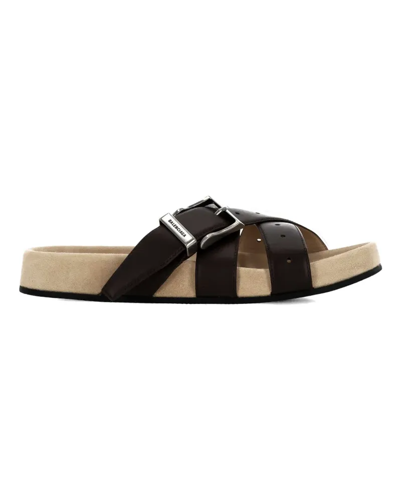 Balenciaga buckle-fastening multi-strap sandals - Braun Braun