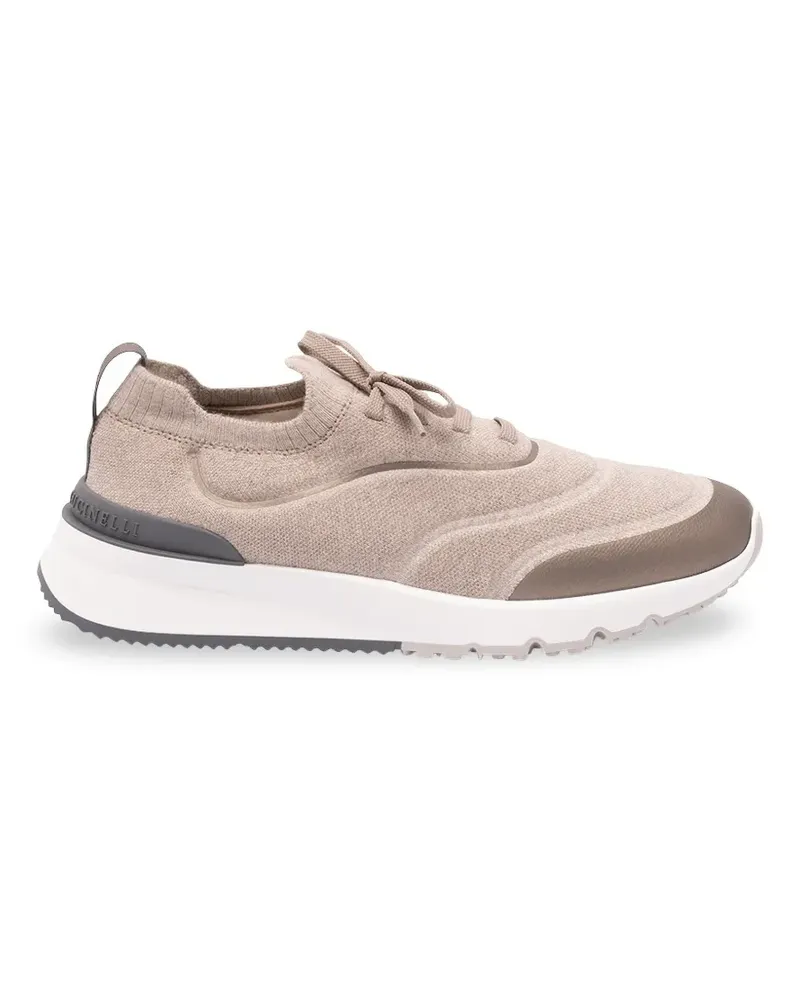 Brunello Cucinelli Strick-Sneakers aus Baumwolle - Nude Nude