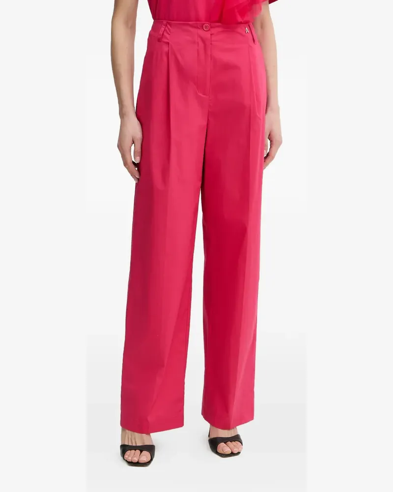 Twin-Set Wide-Leg-Hose mit Bundfalten - Rosa Rosa