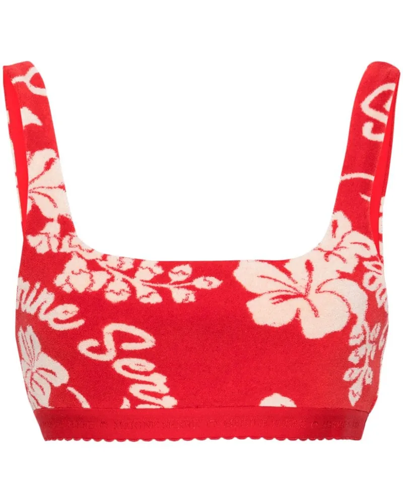 Marine Serre Oberteil aus Blumen-Jacquard - Rot Rot