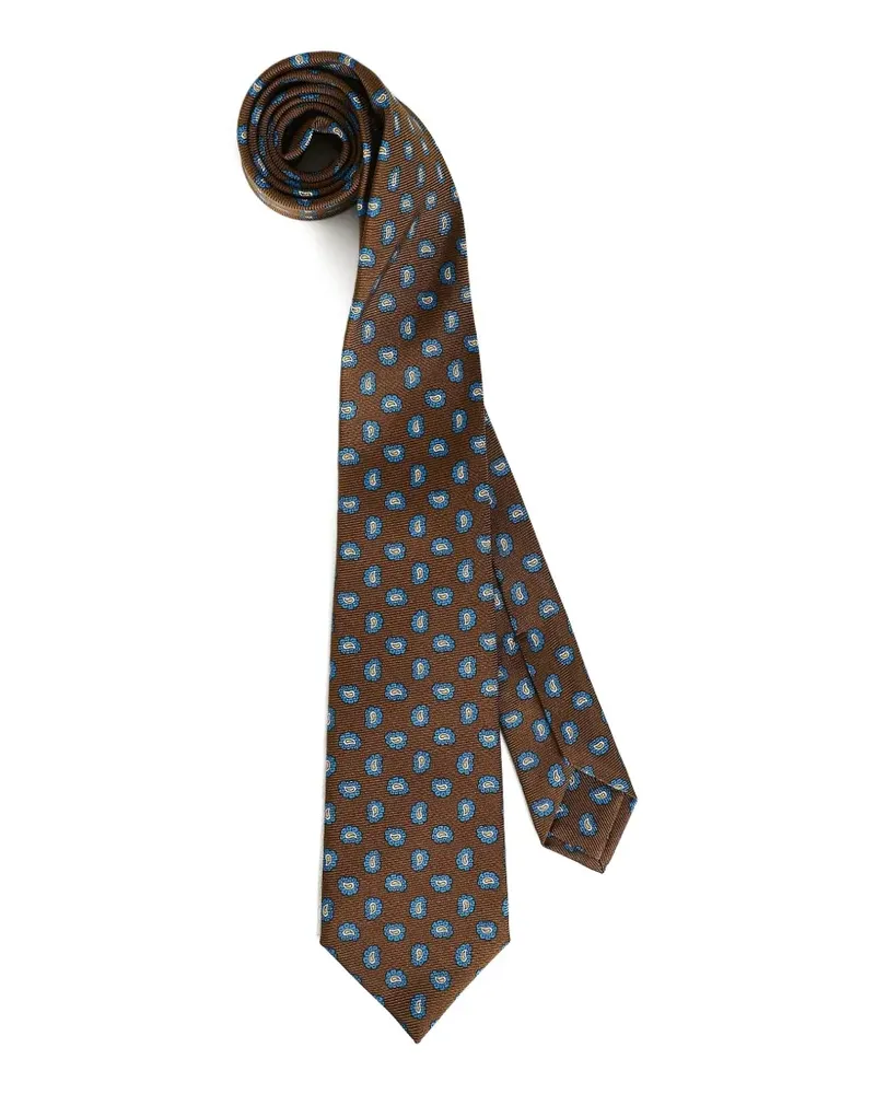 Kiton Krawatte aus Seide mit Paisley-Print - Braun Braun