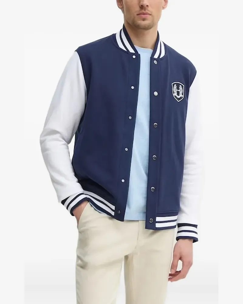 Hackett Bomberjacke mit Logo-Patch - Blau Blau