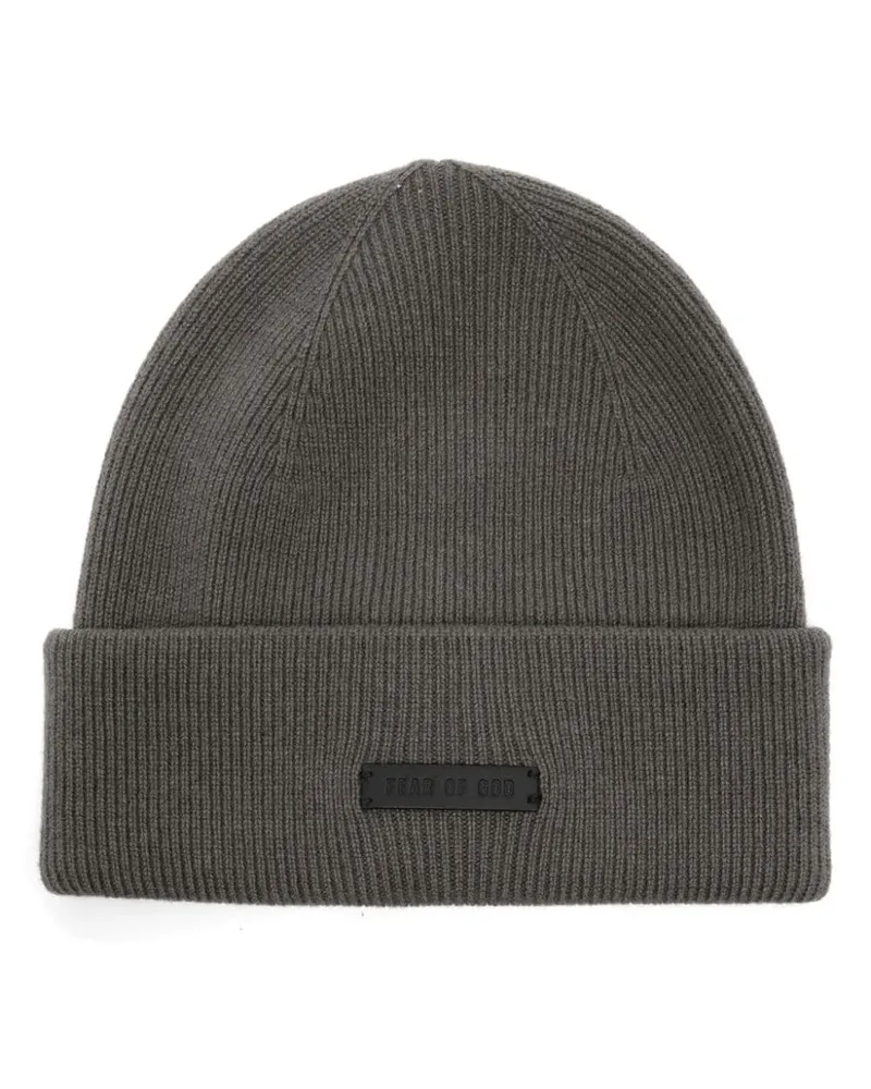 Fear of God Beanie mit Logo-Patch - Grau Grau