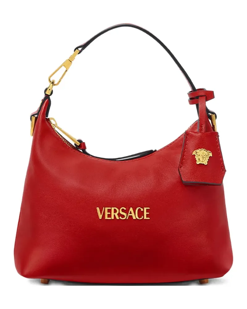 Versace Tag Schultertasche mit Logo-Schild - Rot Rot