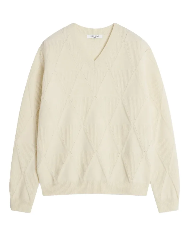 Kitsuné Pullover mit Rautenmuster - Nude Nude