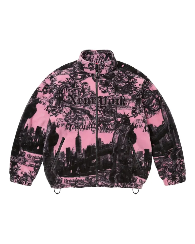 Supreme Being Grafische Fleecejacke - Rosa Rosa