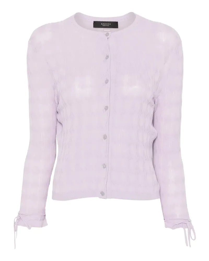 Gucci cable-knit tie-cuff cardigan - Violett Violett