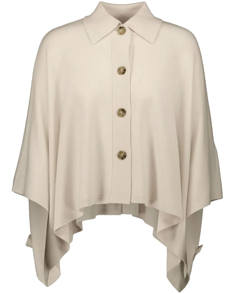 ALLUDE Fein geripptes Cape - Nude Nude