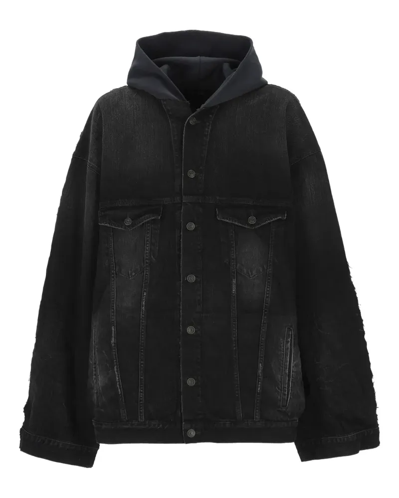 Balenciaga hooded buttoned jacket - Schwarz Schwarz