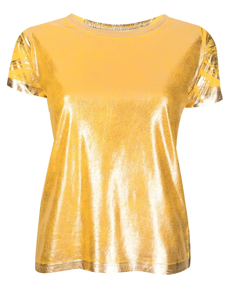 MADISON.MAISON T-Shirt im Metallic-Look - Gelb Gelb