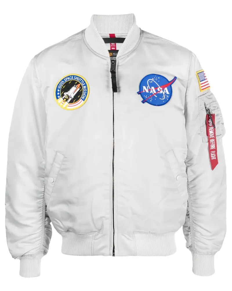 Alpha Industries x Nasa MA-1 FV Jacke mit Patch - Grau Grau