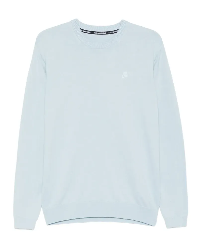 Karl Lagerfeld logo-embroidered crew-neck sweater - Blau Blau